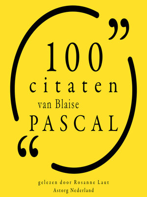 cover image of 100 citaten van Blaise Pascal